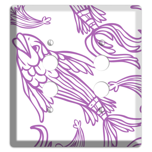 Purple and White Koi 2 Pushbutton Wallplate