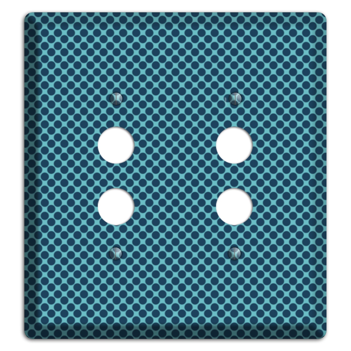 Turquoise with Blue Packed Polka Dots 2 Pushbutton Wallplate