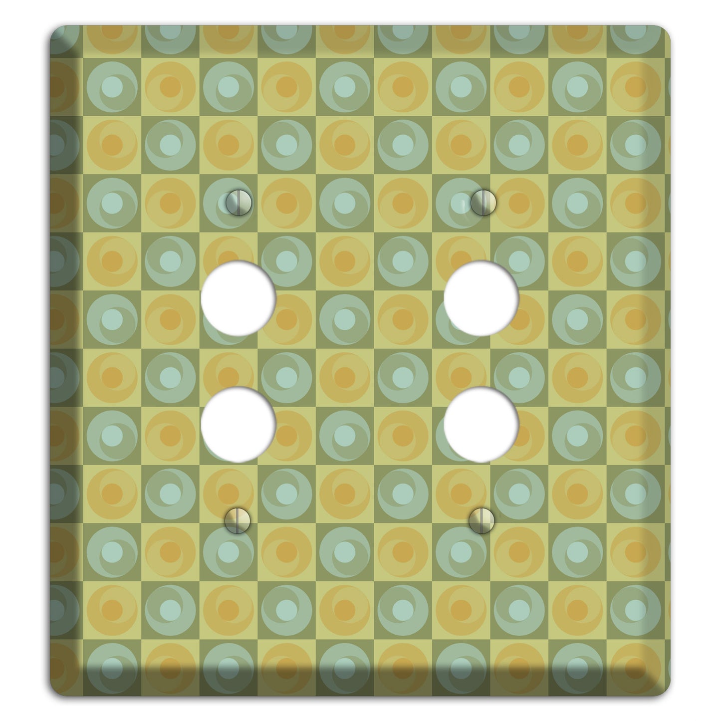 Green and Yellow Squares 2 Pushbutton Wallplate