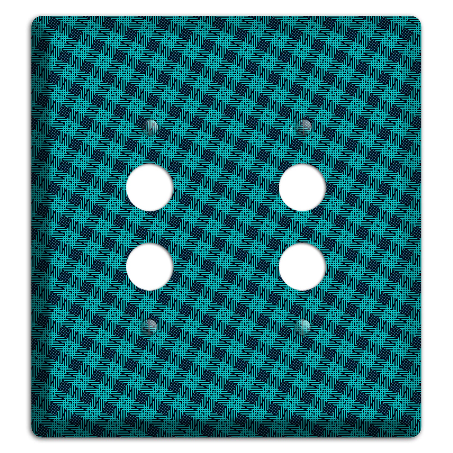 Turquoise Diamond Plaid 2 Pushbutton Wallplate