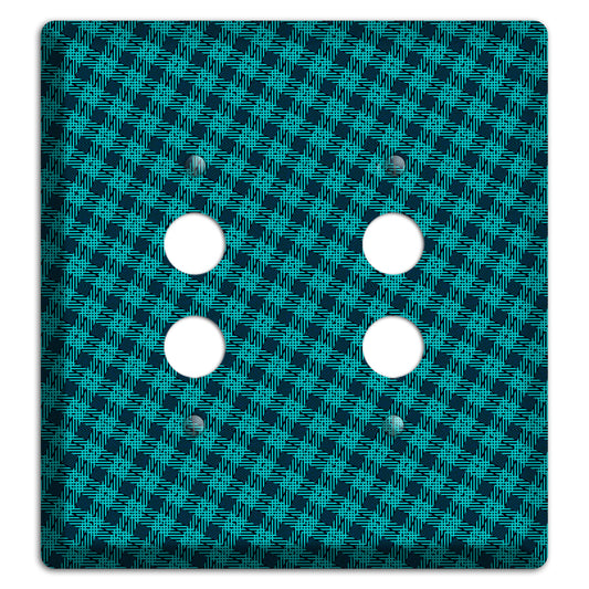 Turquoise Diamond Plaid 2 Pushbutton Wallplate