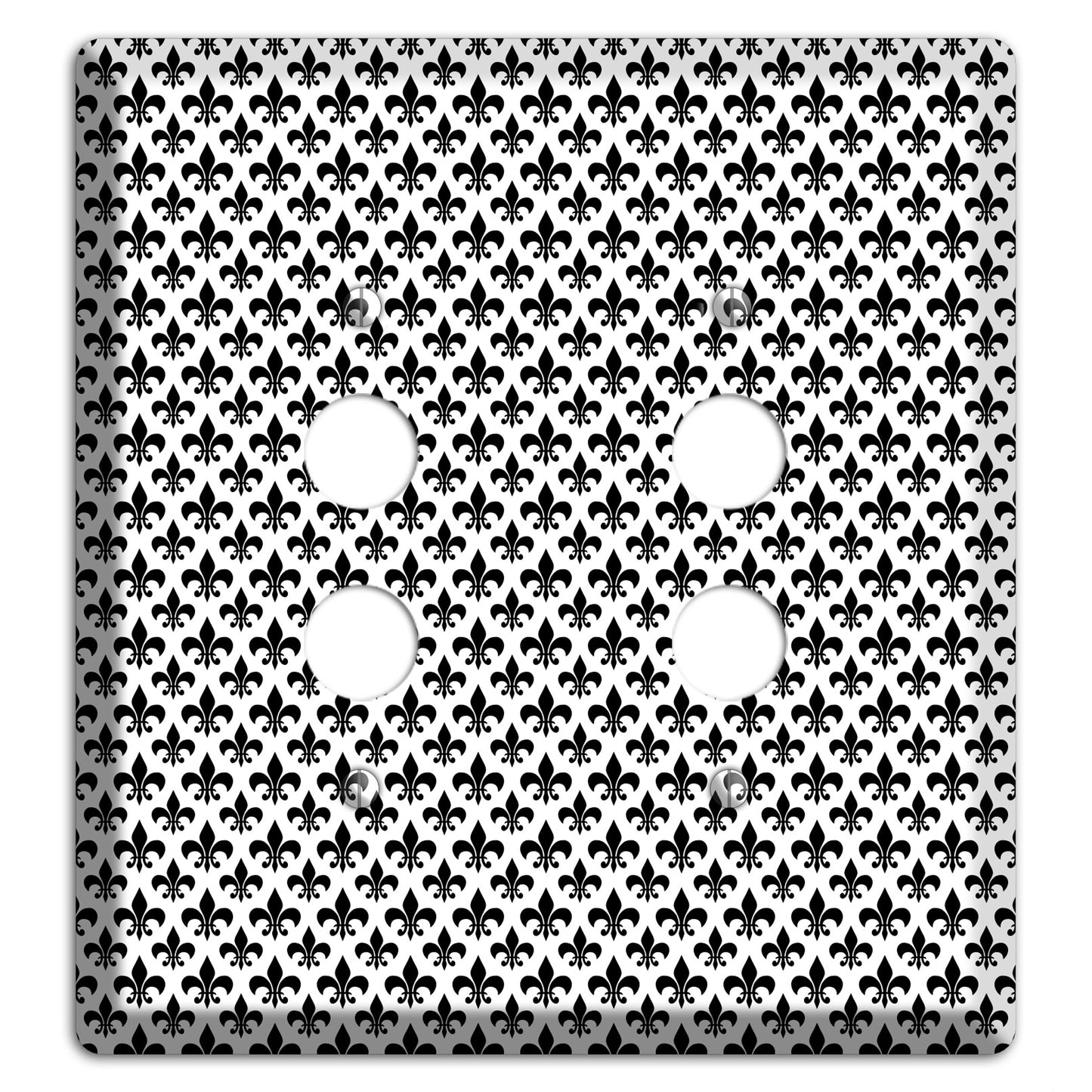 Black and White Fleur de lis 2 Pushbutton Wallplate