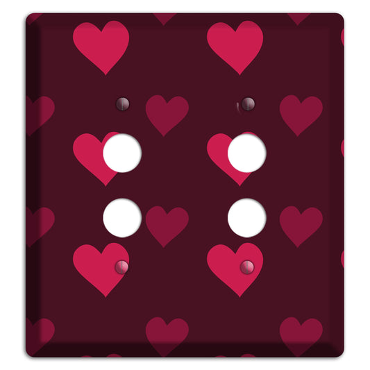 Tiled Large Hearts 2 Pushbutton Wallplate