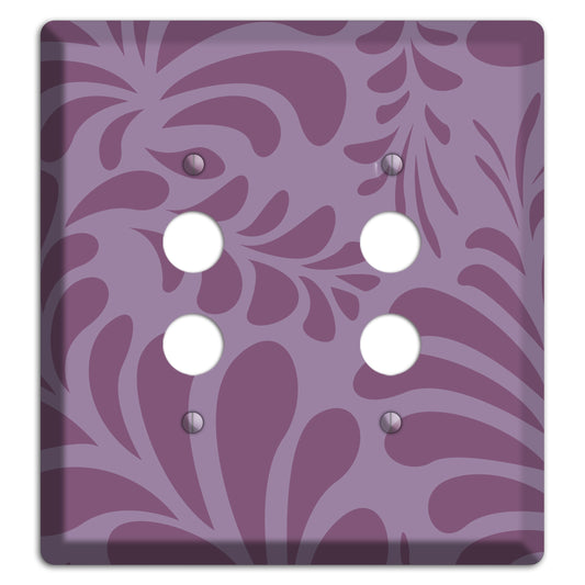 Purple Herati 2 Pushbutton Wallplate