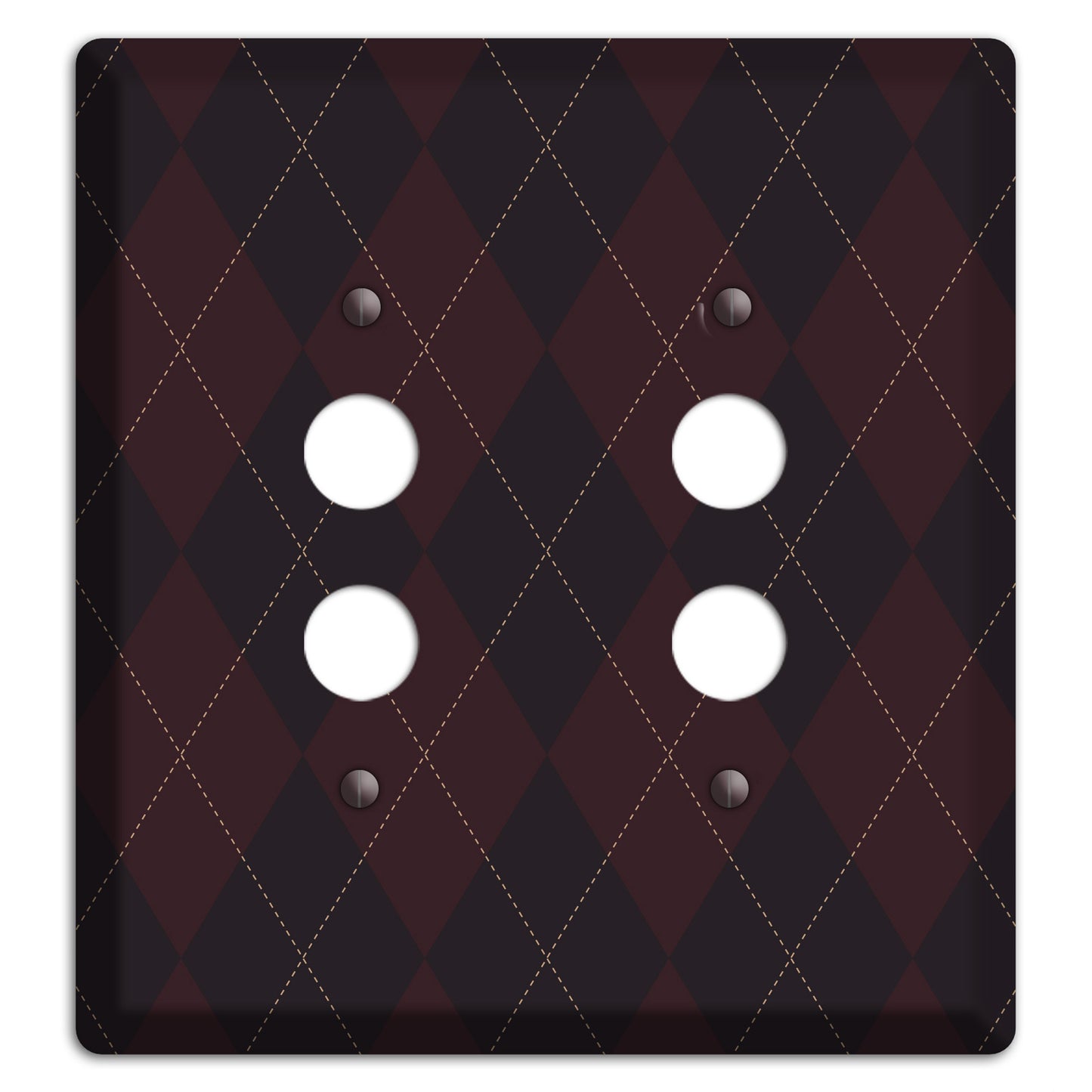 Black Argyle 2 Pushbutton Wallplate