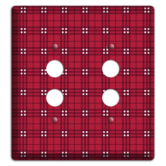 Red and White Plaid 2 Pushbutton Wallplate