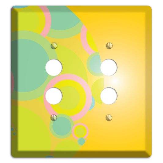 Yellow Circles 2 Pushbutton Wallplate