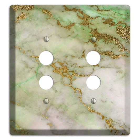 Swamp Green Marble 2 Pushbutton Wallplate