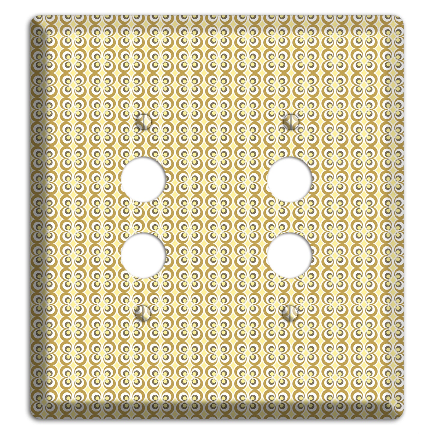 Yellow Offset Bullseye 2 Pushbutton Wallplate