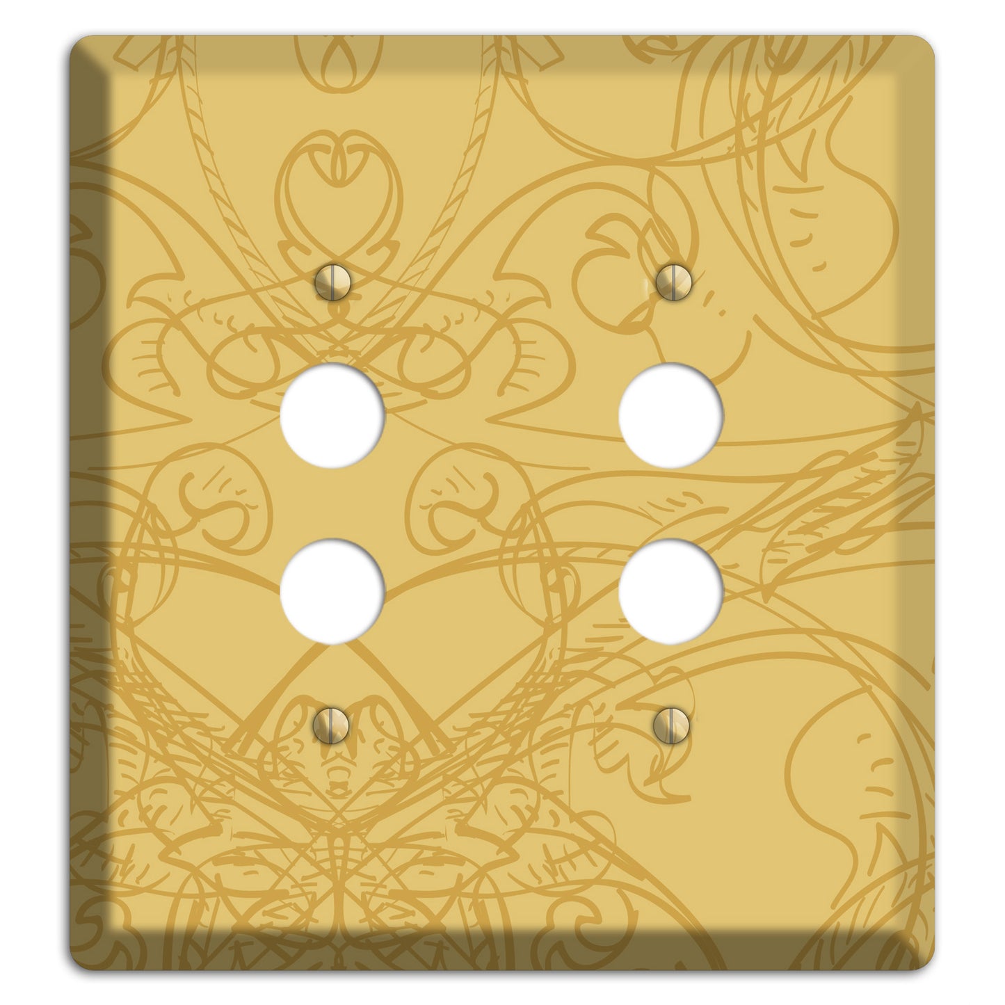 Beige Deco Sketch 2 Pushbutton Wallplate