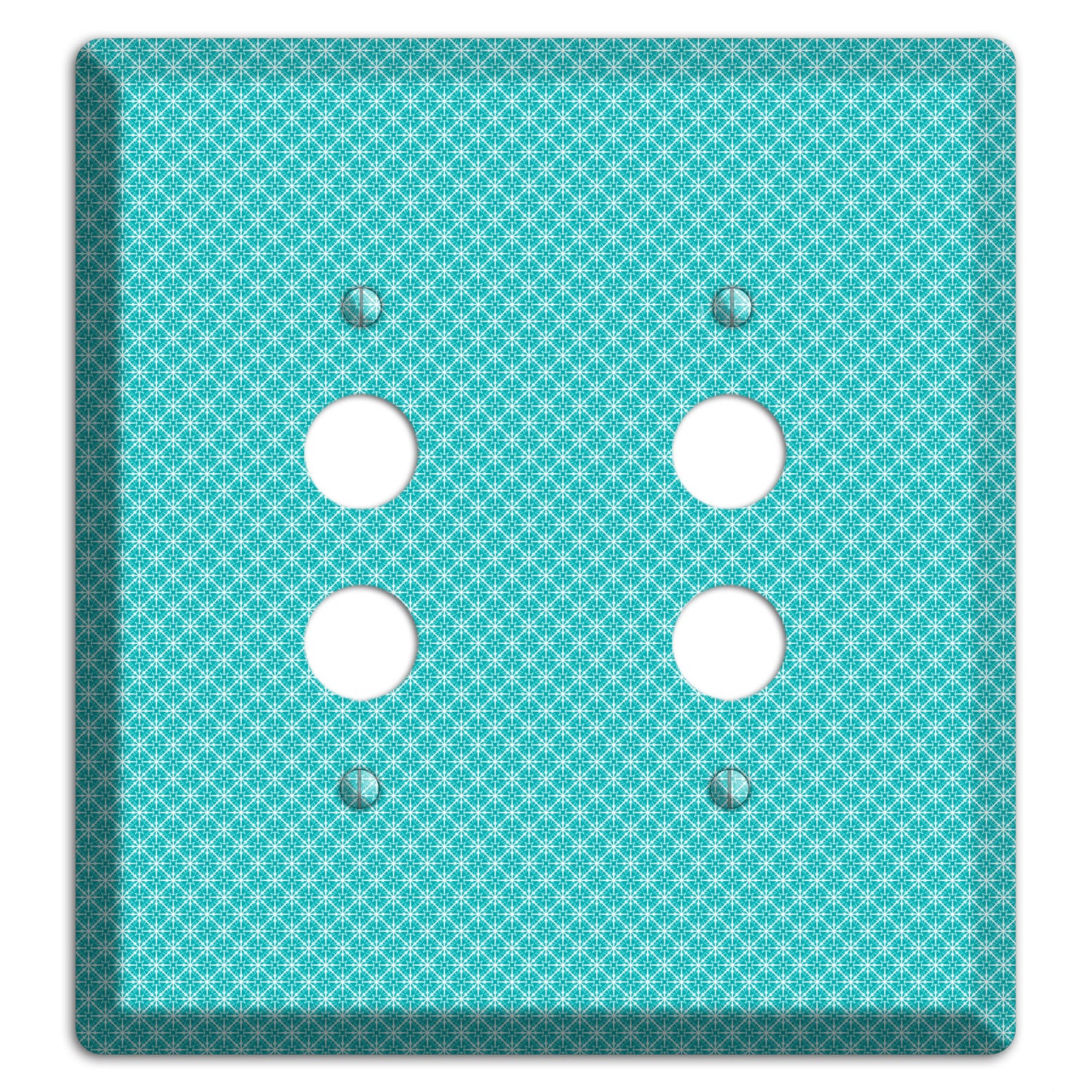 Turquoise Tiny Arabesque 2 Pushbutton Wallplate