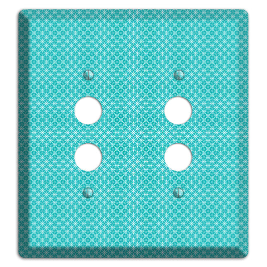 Turquoise Tiny Arabesque 2 Pushbutton Wallplate