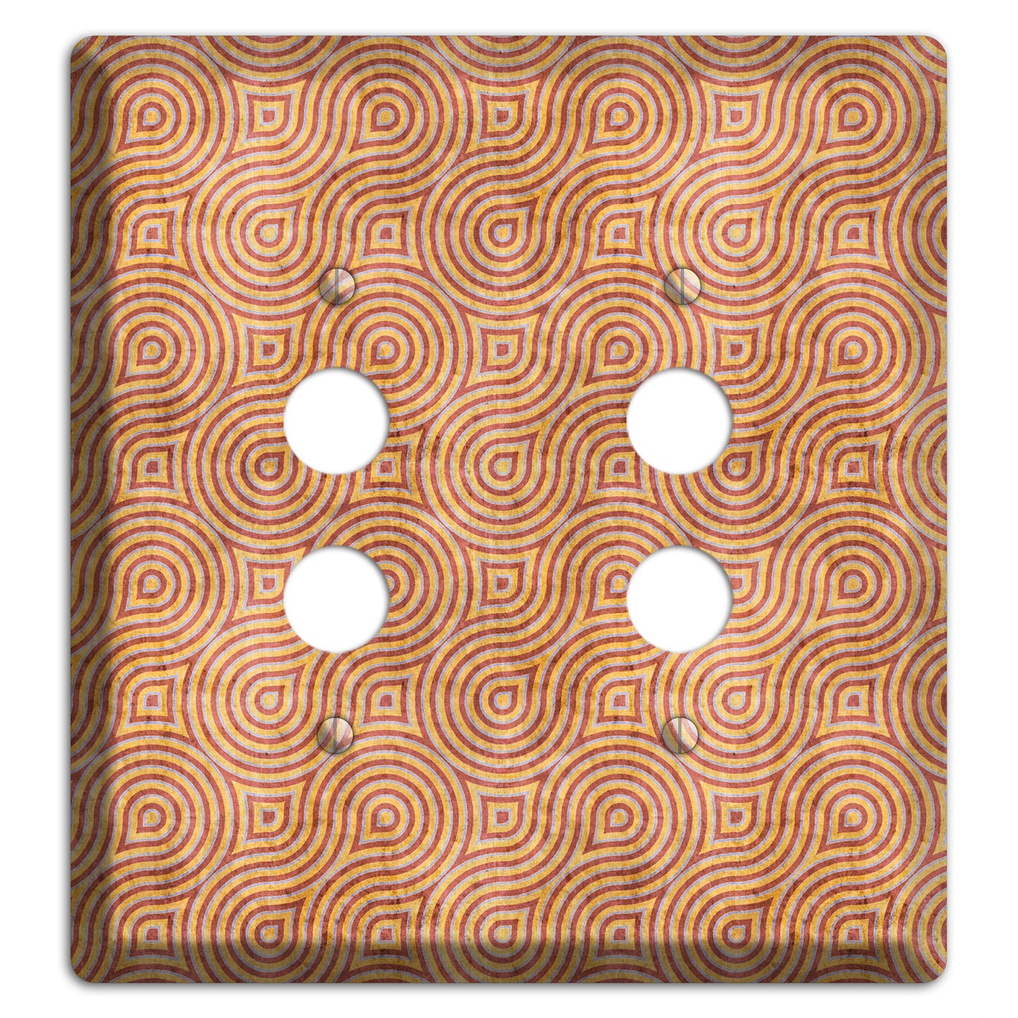 Beige and Red Swirl 2 Pushbutton Wallplate