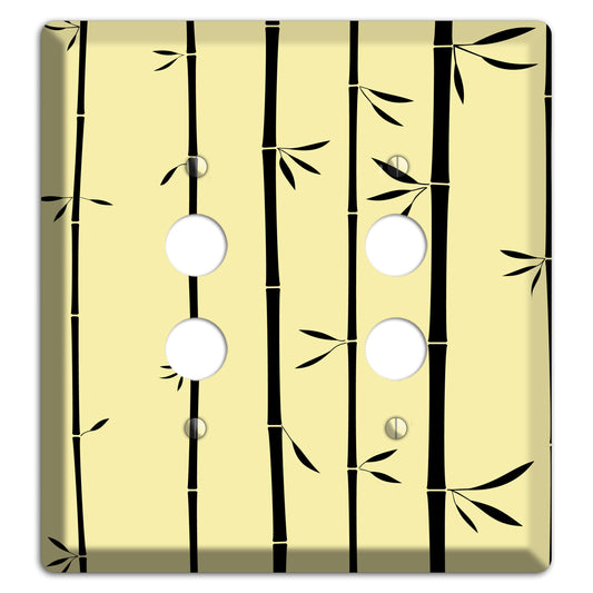 Yellow and Black Bamboo 2 Pushbutton Wallplate