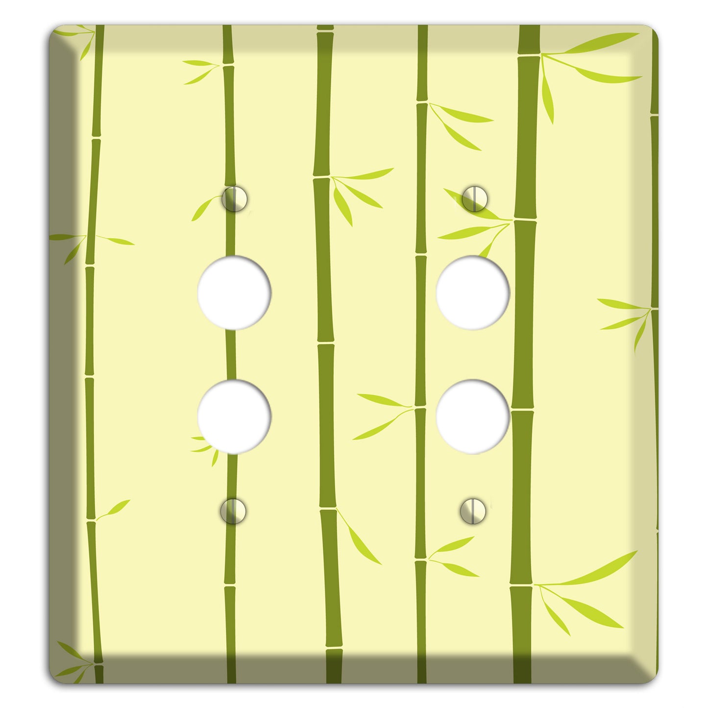 Yellow and Green Bamboo 2 Pushbutton Wallplate