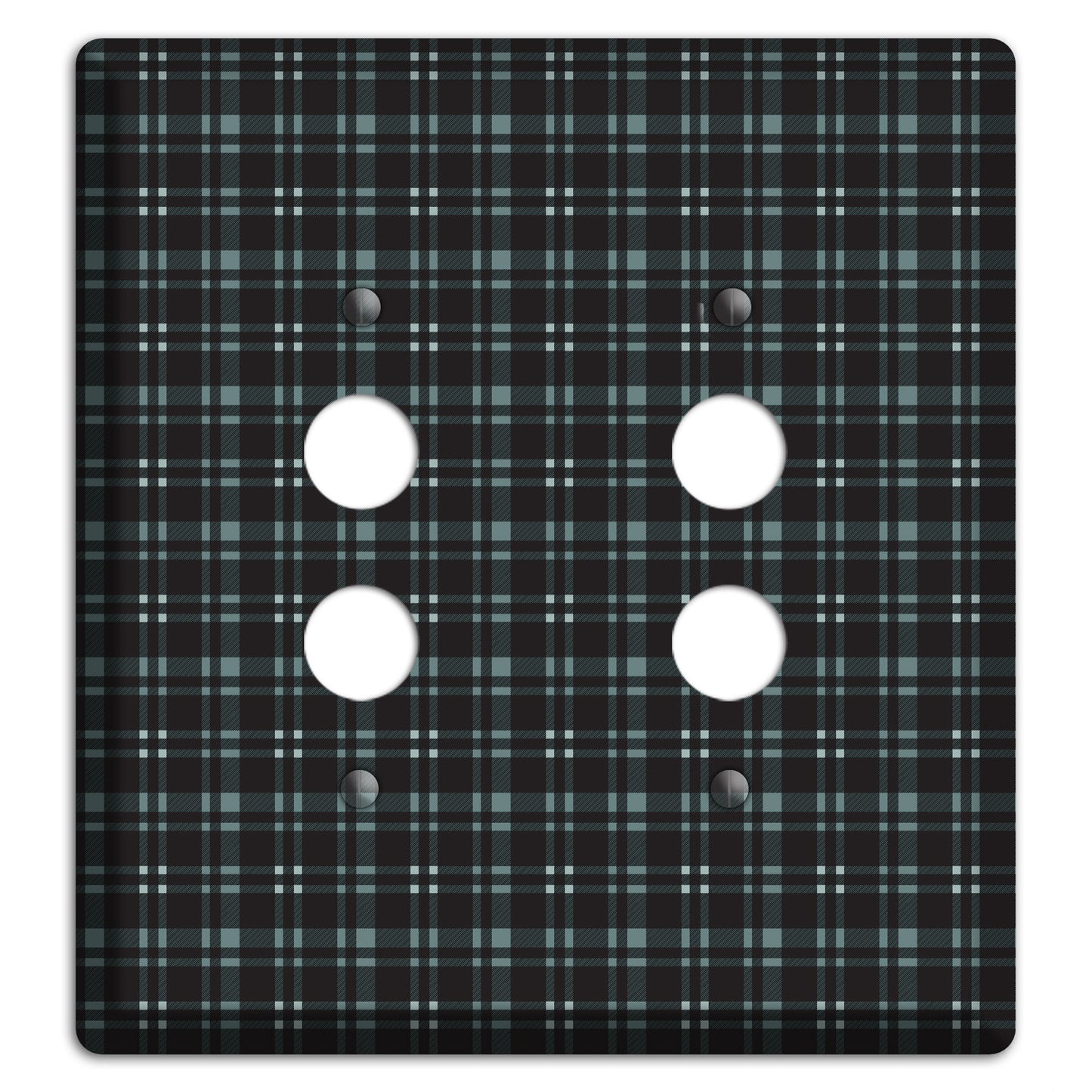 Black Plaid 2 Pushbutton Wallplate