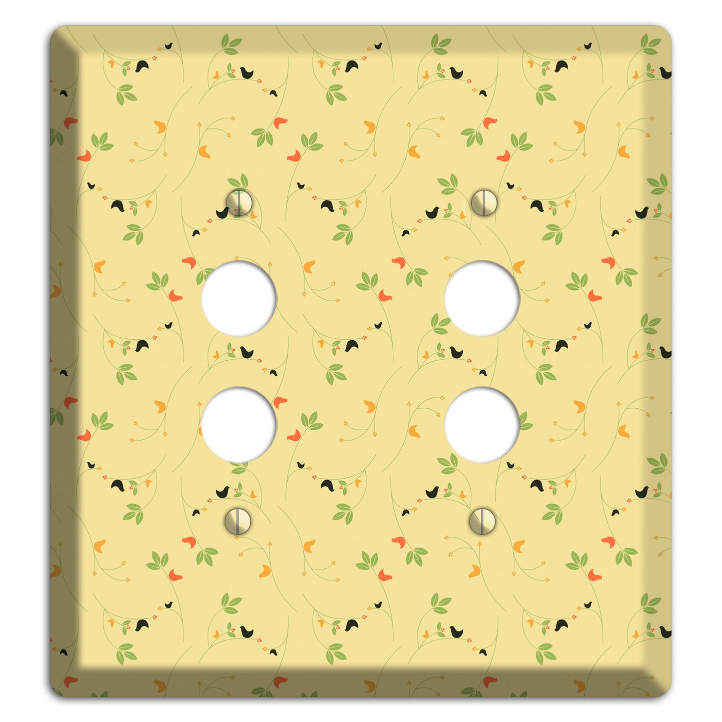 Tiny Yellow Flowers 2 Pushbutton Wallplate