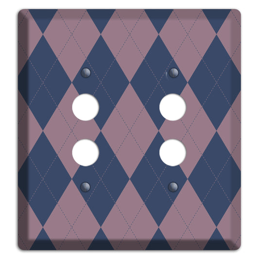 Purple Argyle 2 Pushbutton Wallplate