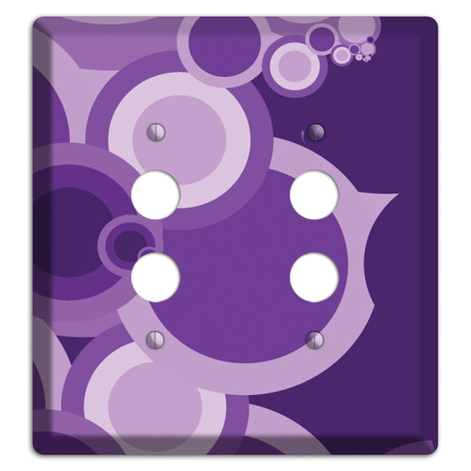 Purple Circles 2 Pushbutton Wallplate