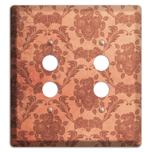 Contessa Vintage Rose Damask 2 Pushbutton Wallplate