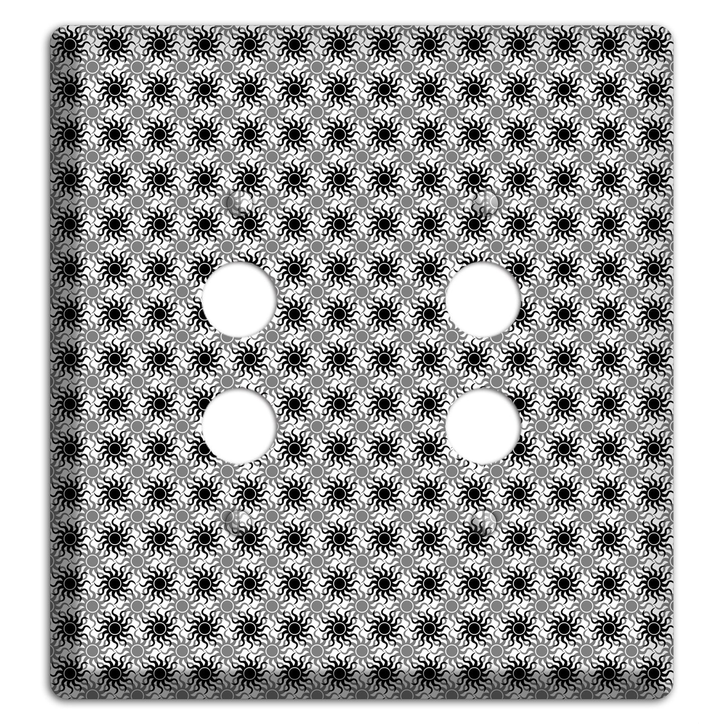 Black and Grey Sun Contour 2 Pushbutton Wallplate