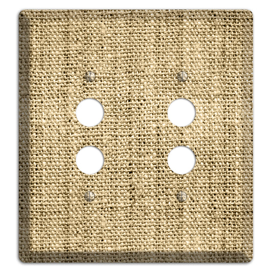 Indian Khaki Burlap 2 Pushbutton Wallplate