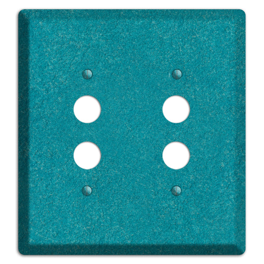 Stucco Teal 2 Pushbutton Wallplate