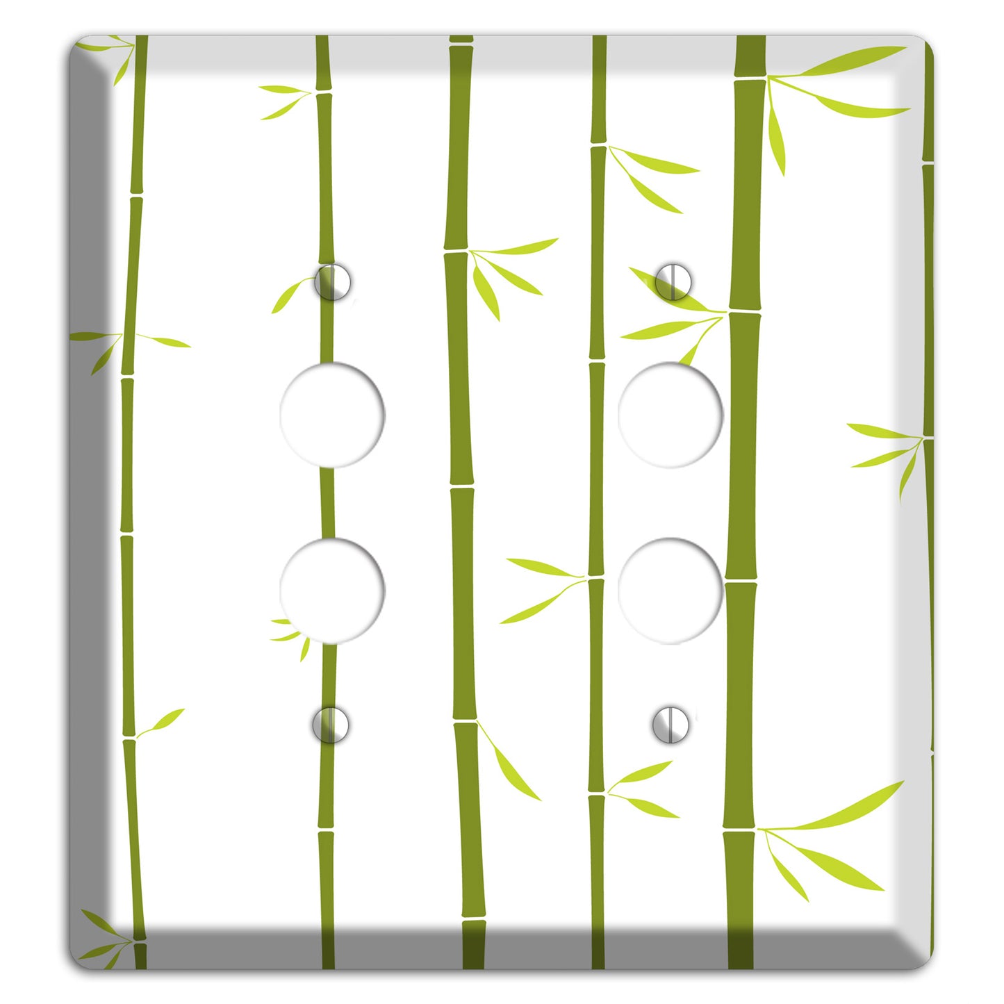 Green And White Bamboo 2 Pushbutton Wallplate