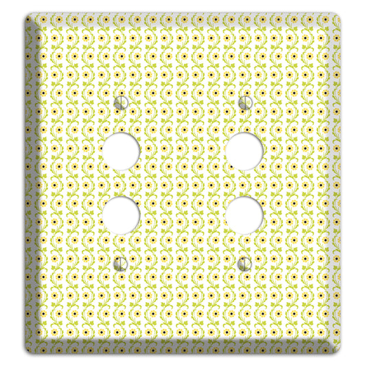 Tiny Yellow and Green Retro Sprig 2 Pushbutton Wallplate