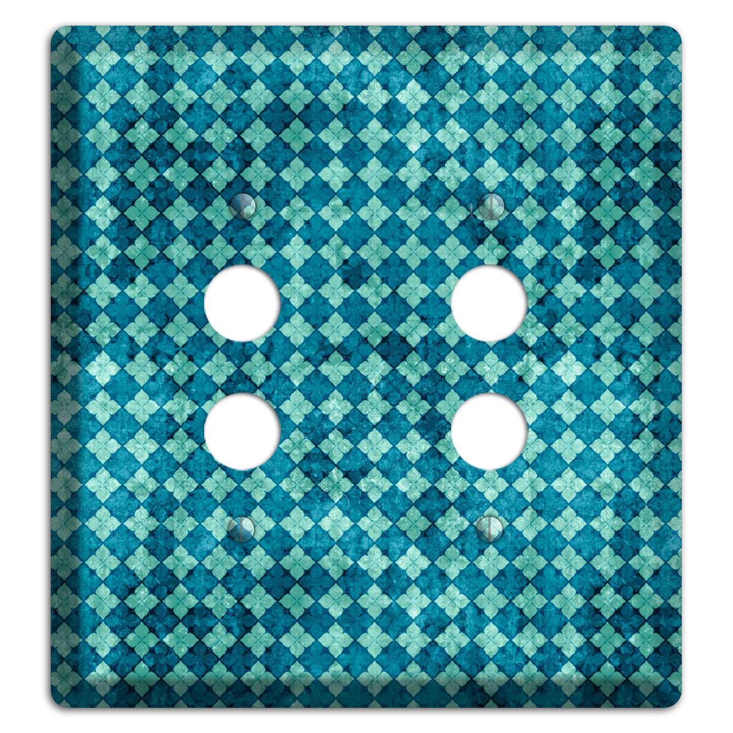 Turquoise Grunge Diamond 2 Pushbutton Wallplate