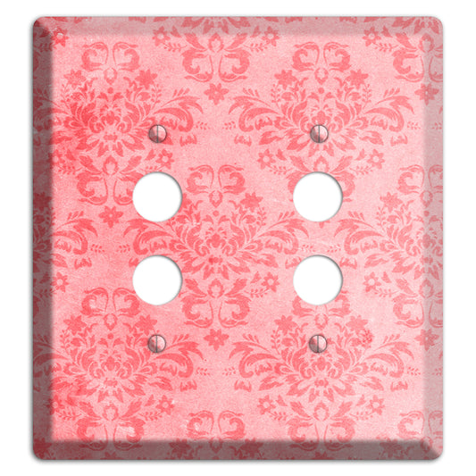 Rose Bud Soft Coral 2 Pushbutton Wallplate