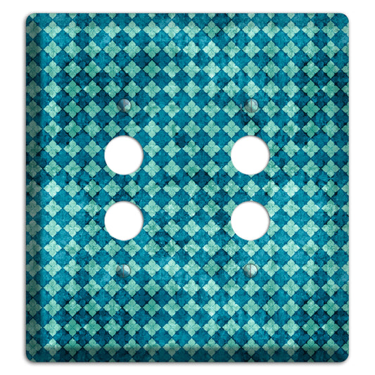 Turquoise Grunge Diamond 2 2 Pushbutton Wallplate