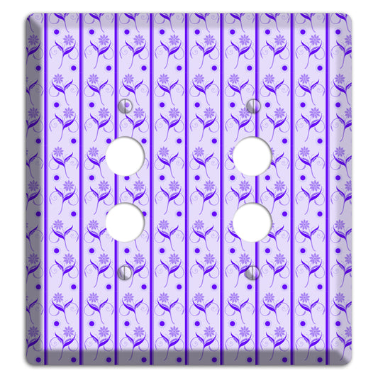 Purple Floral Pattern 2 Pushbutton Wallplate