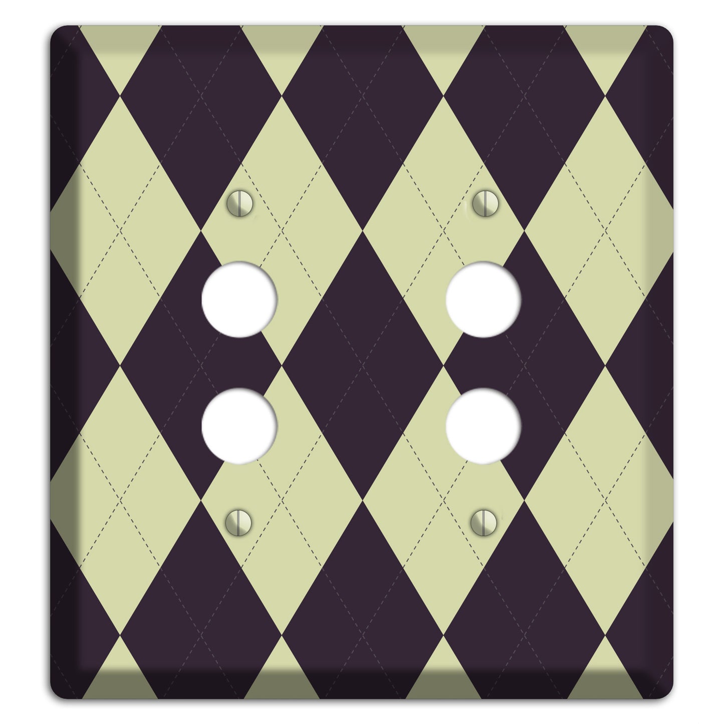 Beige Argyle 2 Pushbutton Wallplate