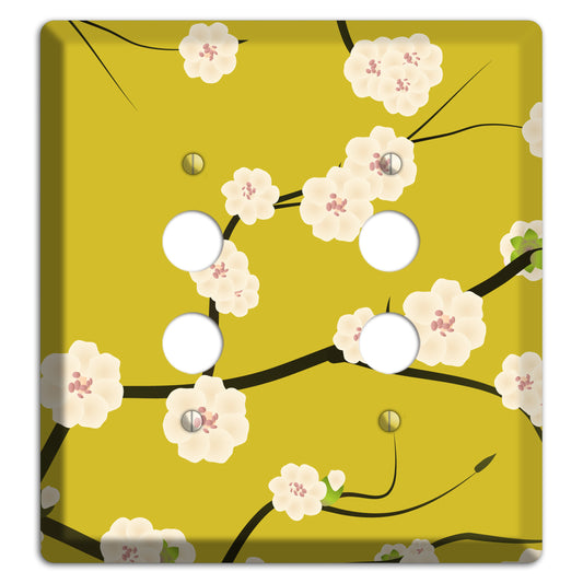 Yellow Chery Blossoms 2 Pushbutton Wallplate