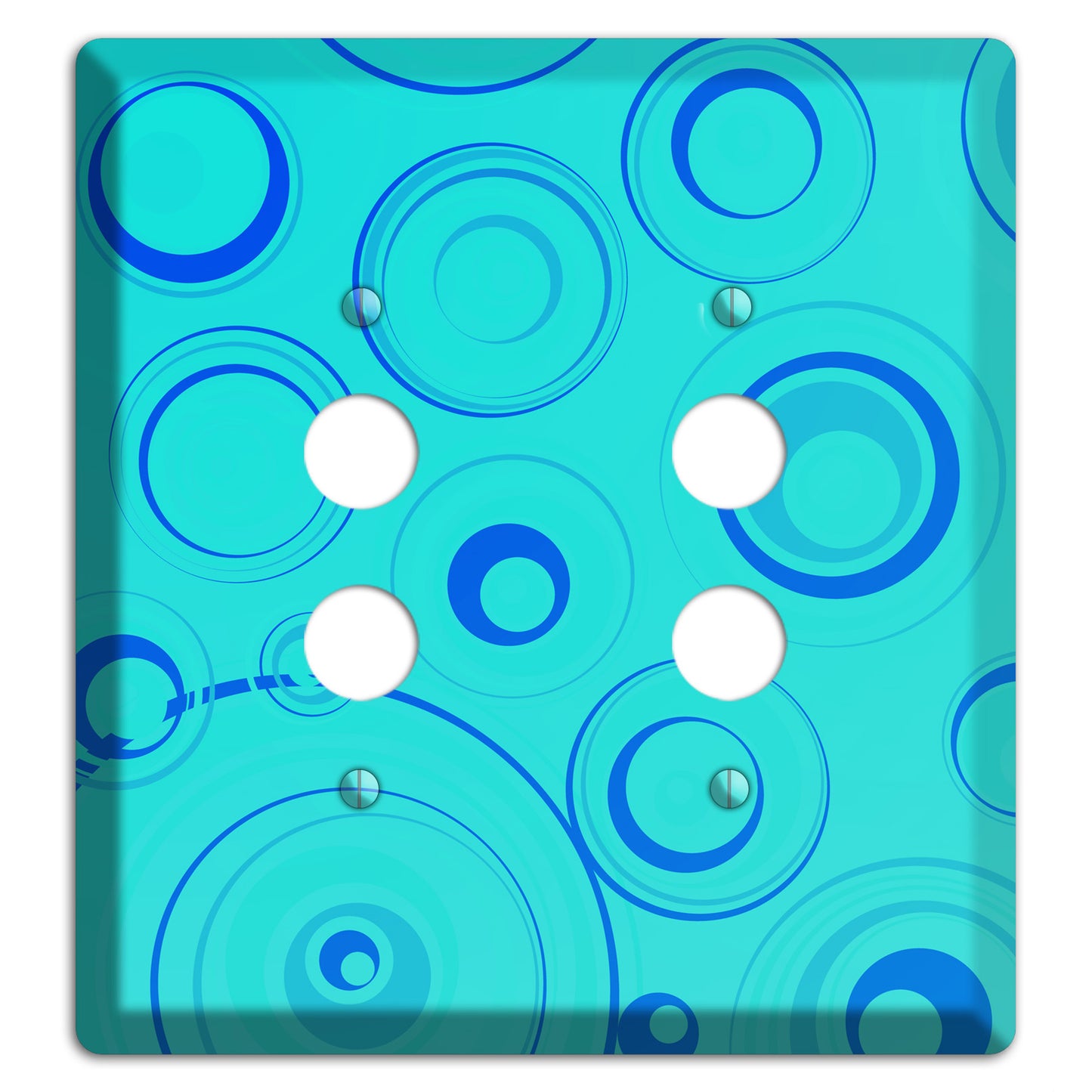 Turquoise Circles 2 Pushbutton Wallplate