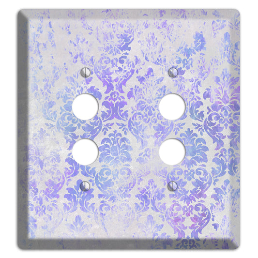 Periwinkle Gray Whimsical Damask 2 Pushbutton Wallplate