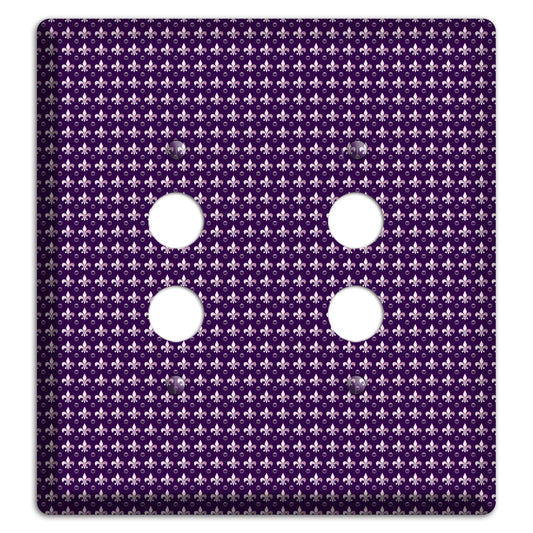 Purple Fleur de Lis 2 Pushbutton Wallplate