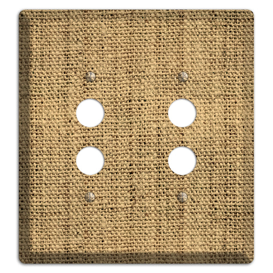 Teak Burlap 2 Pushbutton Wallplate