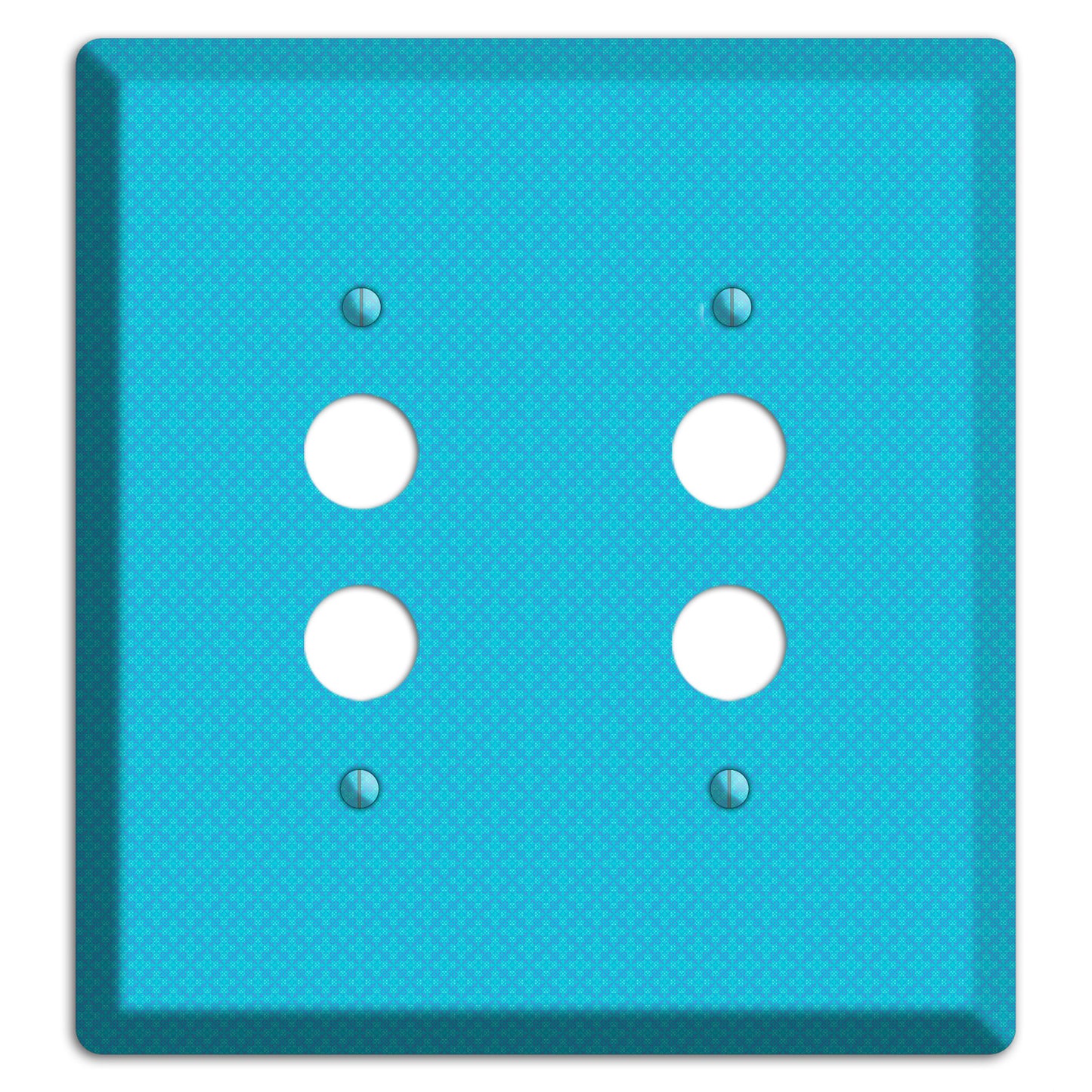 Turquoise Checkered Quatrefoil 2 Pushbutton Wallplate