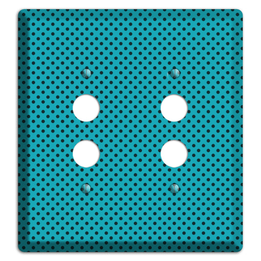 Turquoise with Polka Dots 2 Pushbutton Wallplate