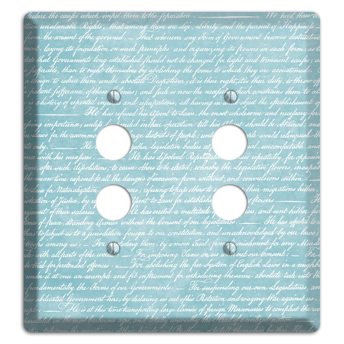 Blue Stained Script 2 Pushbutton Wallplate