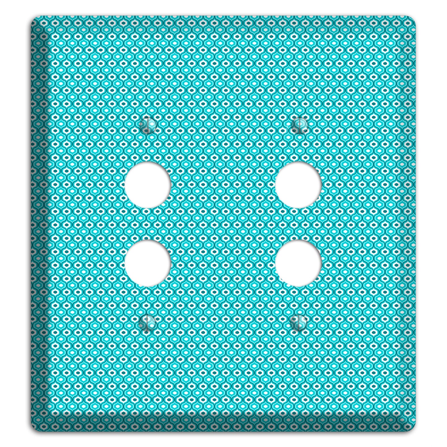 Turquoise Tiny Double Scallop 2 Pushbutton Wallplate