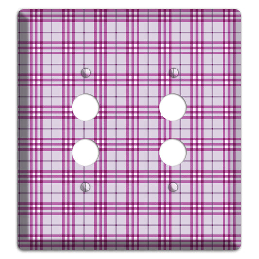 Purple Plaid 2 Pushbutton Wallplate