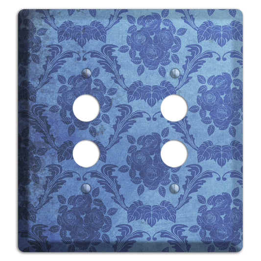 Polo Blue Vintage Rose Damask 2 Pushbutton Wallplate