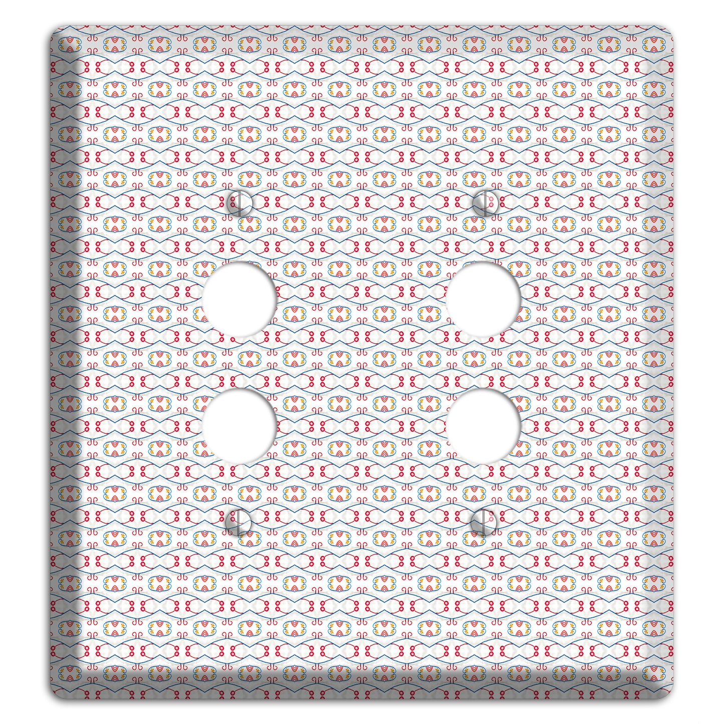 White with Red Tapestry Contour 2 Pushbutton Wallplate