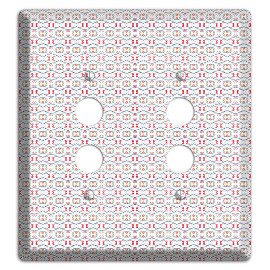 White with Red Tapestry Contour 2 Pushbutton Wallplate