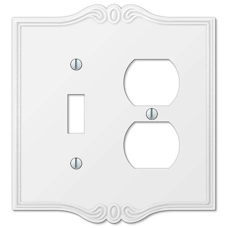 Charleston White Toggle / Duplex Outlet - Wallplatesonline.com