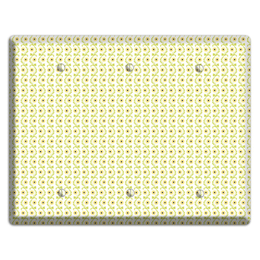 Tiny Yellow and Green Retro Sprig 3 Blank Wallplate