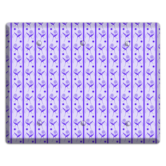 Purple Floral Pattern 3 Blank Wallplate